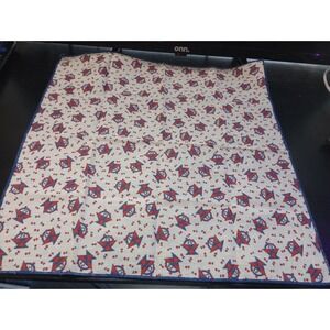 Vintage Red &‎ Blue Pinwheel Floral Cotton Hankie – 17" Square